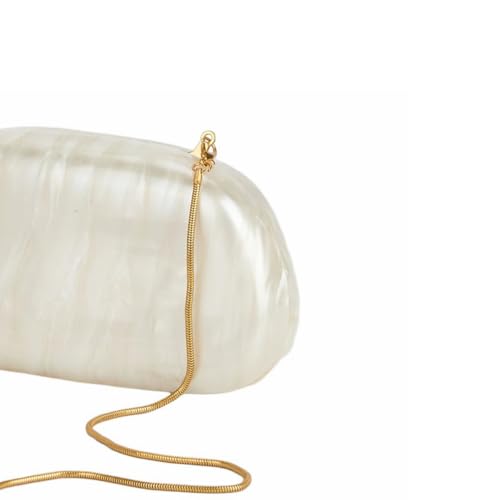 DEBIMY Women Acrylic Clutch Box Metal Handle Evening Bag Trendy Ladies Shoulder Crossbody Purse for Wedding Party Causal, Beige - Image 5