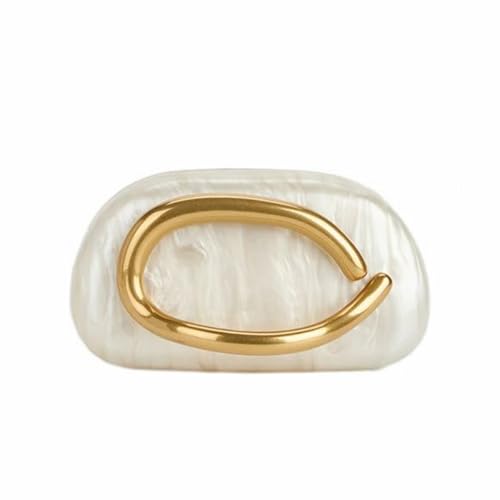 DEBIMY Women Acrylic Clutch Box Metal Handle Evening Bag Trendy Ladies Shoulder Crossbody Purse for Wedding Party Causal, Beige - Image 1