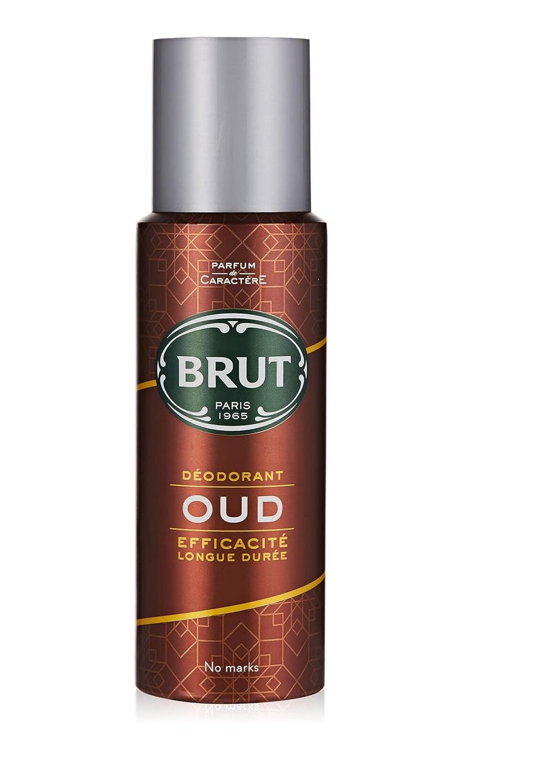 BRUT Oud Long Lasting Fresh Active Odour Protection Signature Scented Body Deodorant Spray for Men,200 ML  - Image 2