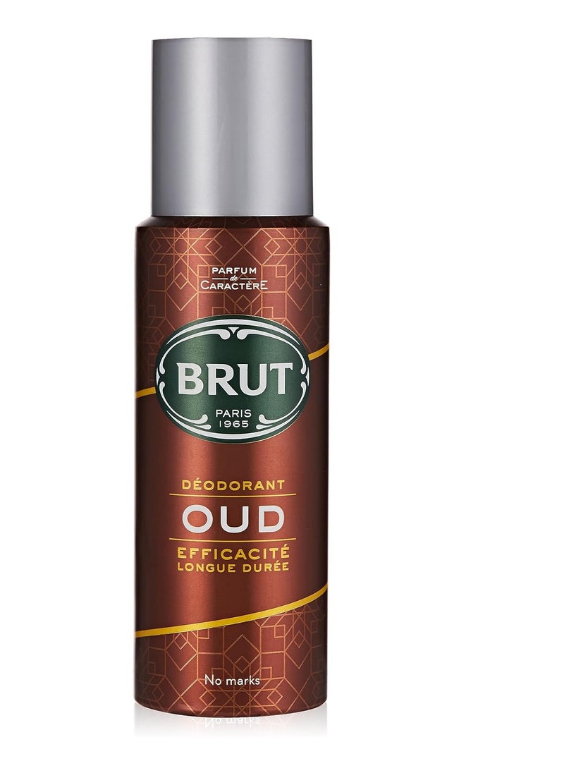 BRUT Oud Long Lasting Fresh Active Odour Protection Signature Scented Body Deodorant Spray for Men,200 ML  - Image 1