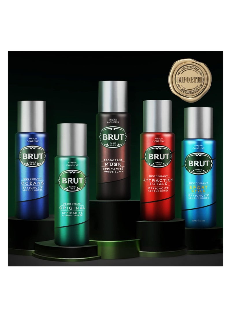 BRUT Oud Long Lasting Fresh Active Odour Protection Signature Scented Body Deodorant Spray for Men,200 ML  - Image 3