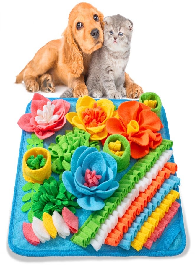 Oliumt Snuffle Mat for Dogs, Sniff Mat Slow Feeding Mat for Small Pets Cats, Rabbits - Help Stress Relief and Training - Stimulate Your Pet's Foraging Skills! (Blue) - Image 1