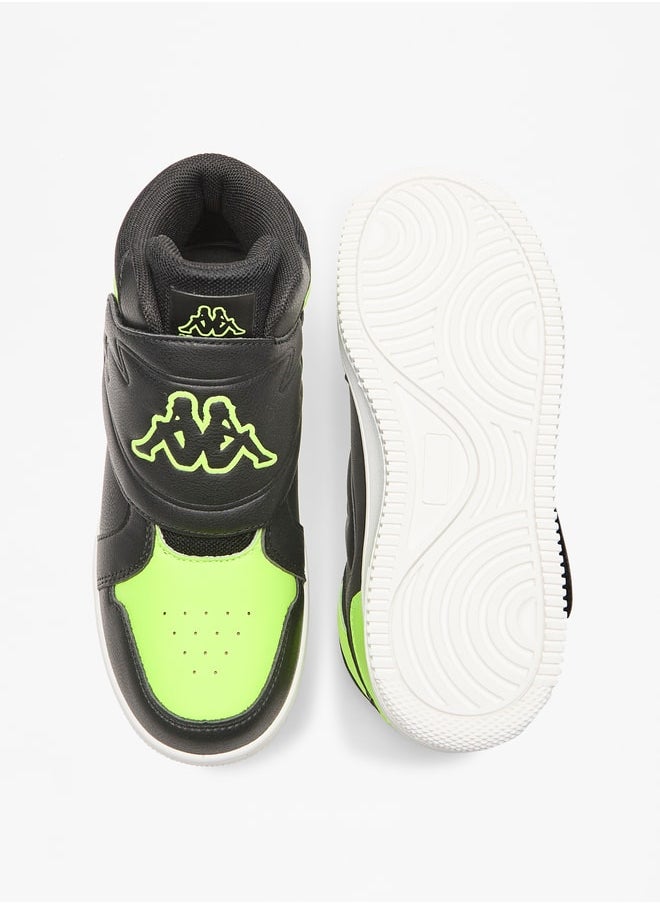 Kappa - Boys' Panelled High Top Sneakers with Hook and Loop Closure - Image 1