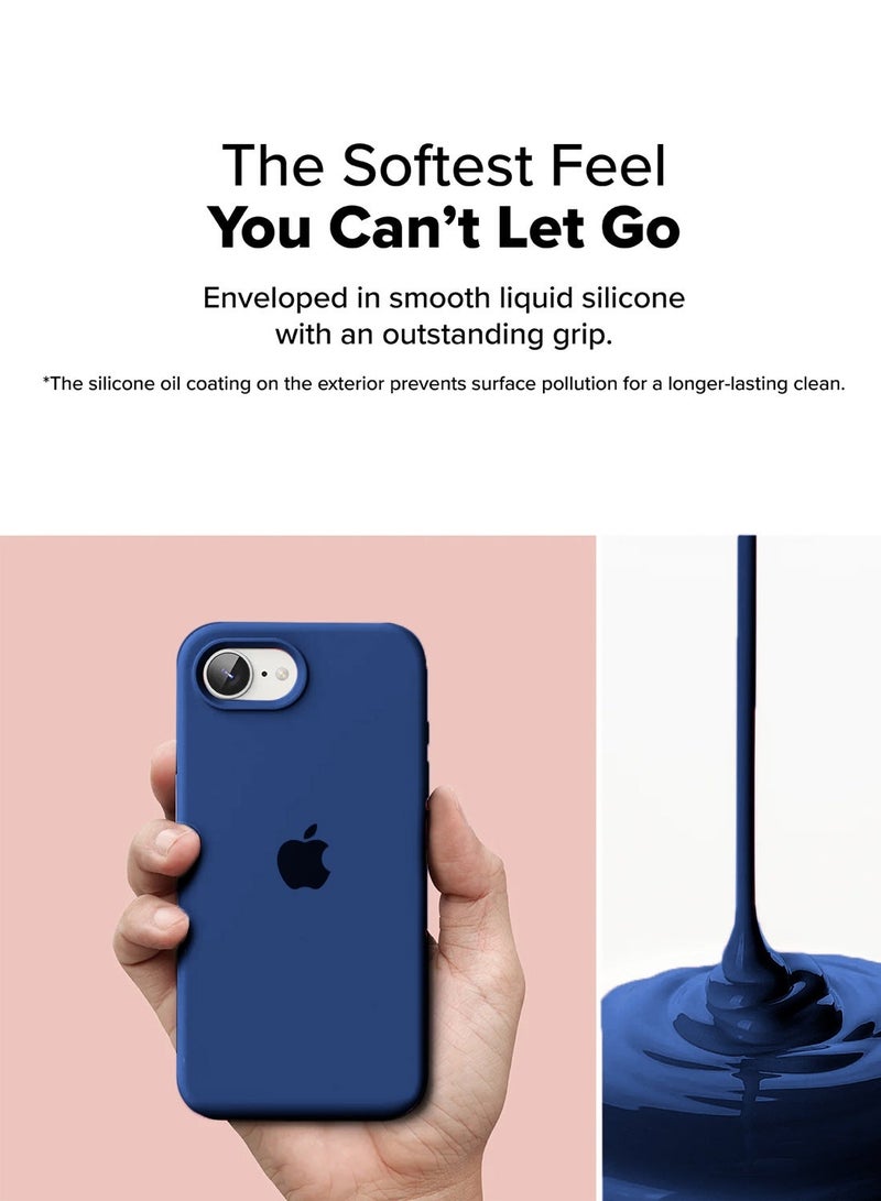 Wtech Apple iPhone 17e 5G 2026 Premium Soft Liquid Silicone Case Cover (MCRPSN) - Dark Blue - Image 2