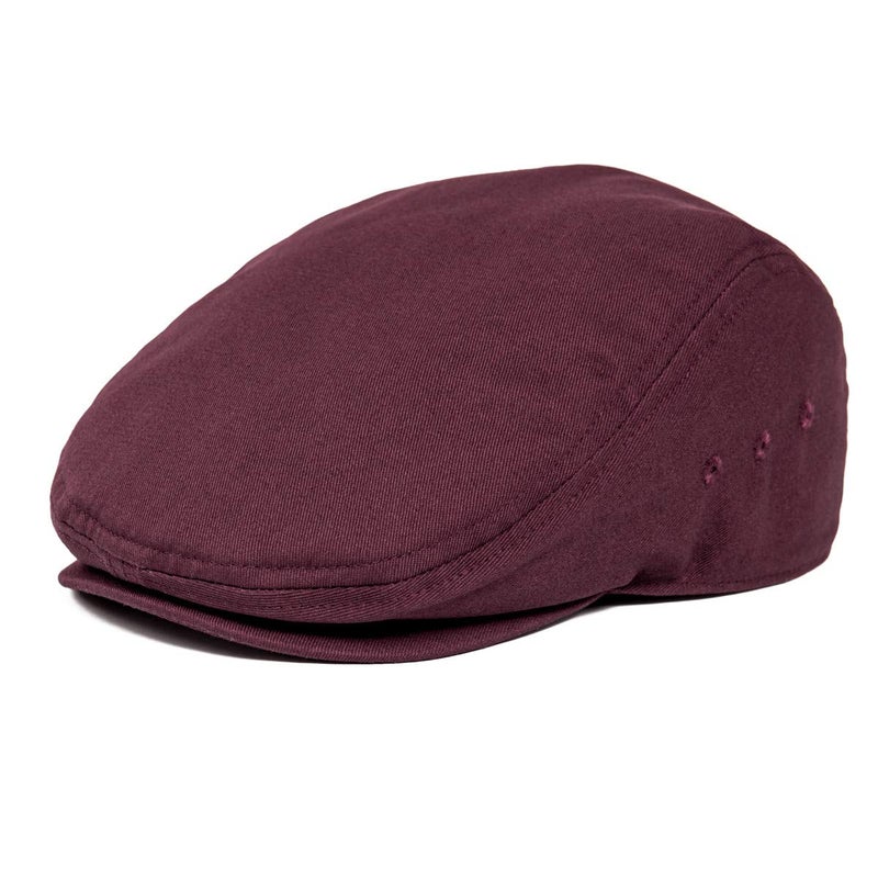 JANGOUL Men Ivy Cap Cotton Twill Newsboy Flat Hat (Burgundy, 7 7/8) - Image 1
