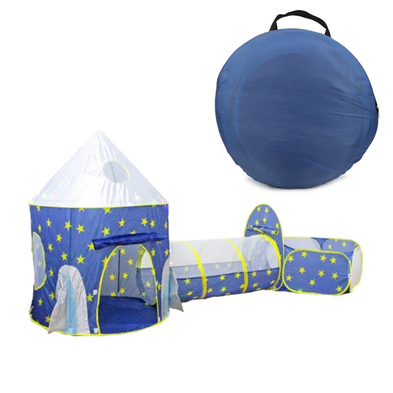 3pcs Baby Tent Kid Crawling Tunnel Play Tent Indoor Children Toddler Toy Ball PoolBlue - Image 1