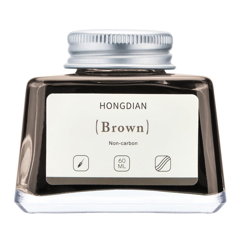 Asvine Hongdian Fountain Pen Bottled Ink Brown, 60ml Fountain Pen Ink Bottled for Writing and Calligraphy, Non Carbon - Image 4