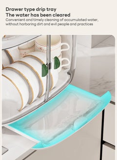 MIXDE Home Kitchen Utensil Drain Storage Box with Drain Rack 37.8*28.3*44.3CM  - Image 5