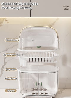 MIXDE Home Kitchen Utensil Drain Storage Box with Drain Rack 37.8*28.3*44.3CM  - Image 4
