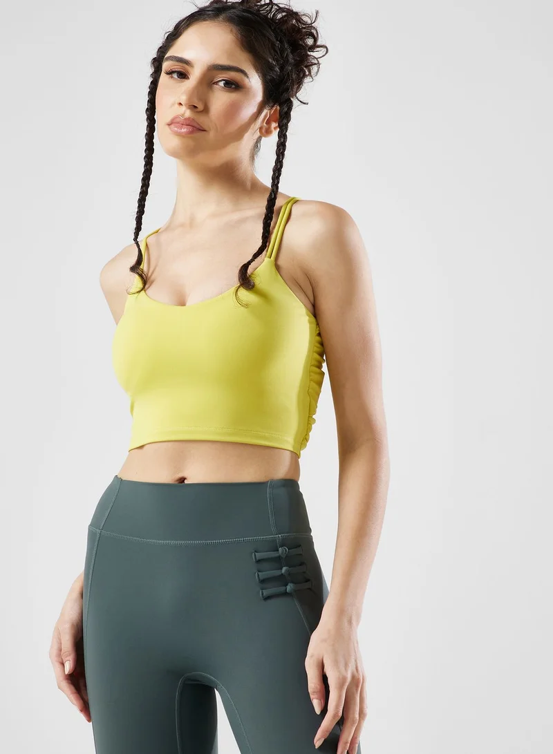 FRWD Ruched Strappy Back Sports Bra