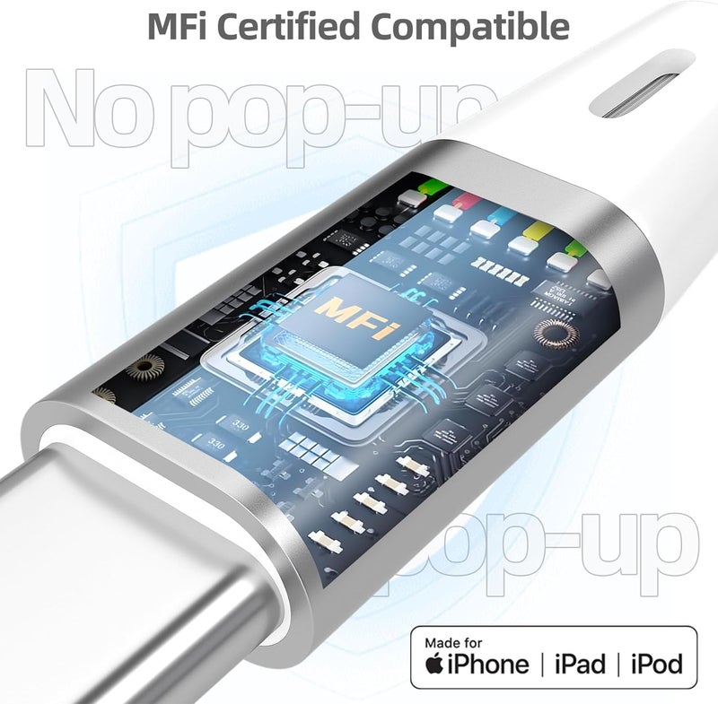 GHEREL USB C to Lightning Cable 5 Pack 6 FT MFi Certified iPhone Fast Charging Type C to Lightning Cable Nylon Braided iPhone Cord for iPhone 14 13 12 11 Pro Max Xr Xs 8 7 6 Plus and More - Image 4