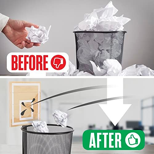 Houseables سلة مهملات كرة السلة من هاوسابلز، سلة مهملات على شكل حلقة، سلة قمامة، لعبة سلة المهملات، سلة قمامة رياضية، شبكة سلة مهملات ممتعة، لغرفة النوم، غرفة الأطفال، اللاعبين، الأولاد، الديكور، المكتب، هدية، لوح خلفي خشبي - Image 5