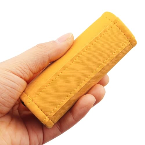 Gowraps Luggage Handle Wrap 5 Pack-Leather Luggage Handle Wraps for Suitcase/Handbag/Duffel Bag/Car Bright Luggage Identfier/Handle Covers/Grips Luggage Accessories for Travel 3.0 (Yellow) - Image 4