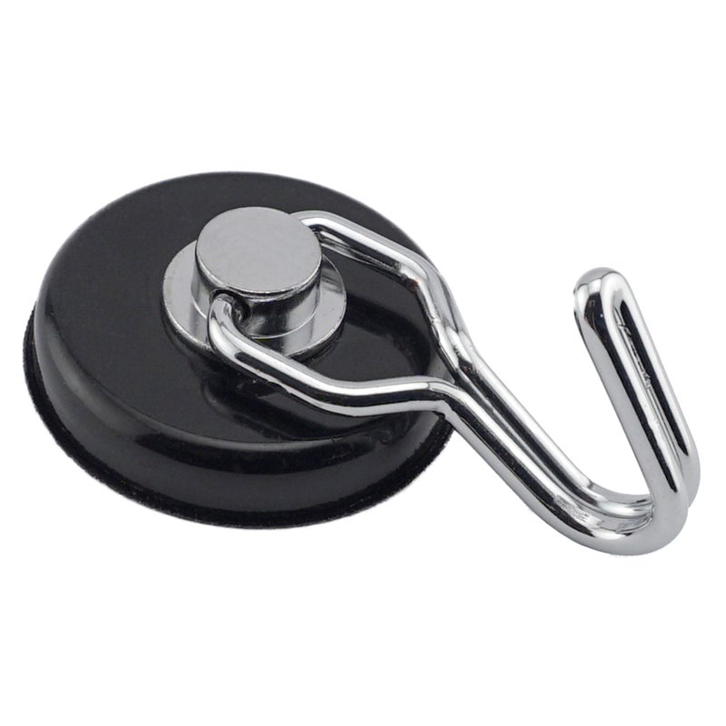 Master Magnetics 7580 Magnetic Hook Organizer Rotating Swing Hook 65 Pound Pull Force 1.47Diameter 0.54Thick Black - Image 1