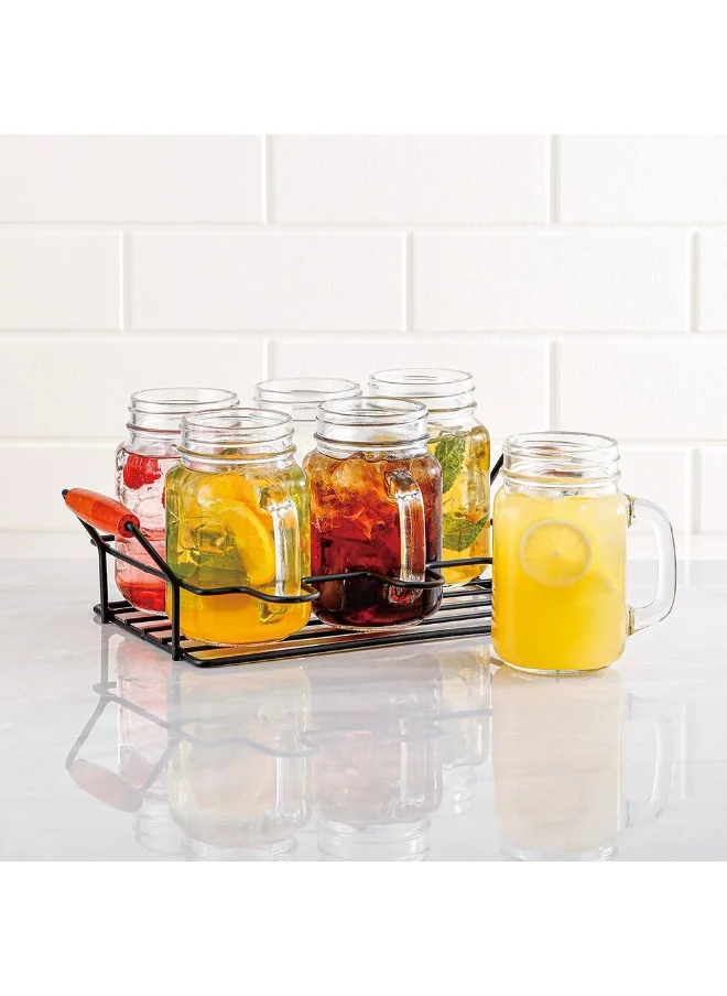 DANUBE HOME Danube Essential 7-Piece Drinking Mug Caddy 6 x 470ml