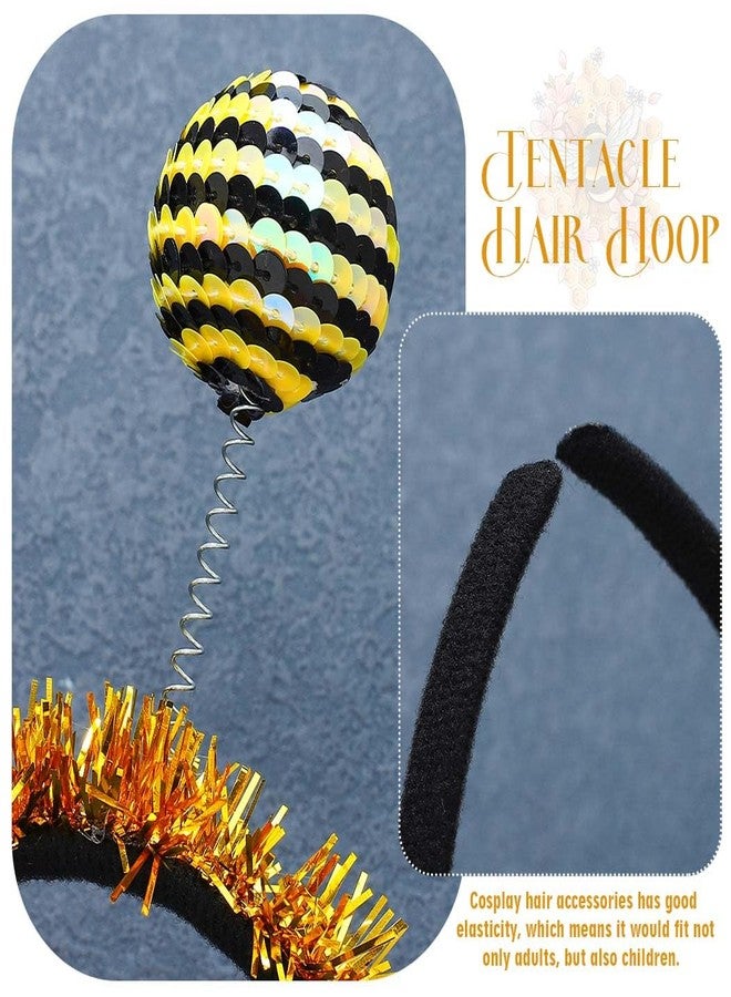 CAKURE Bee Tentacle Headband Bee Antenna Headbands Hair Accessories for Women - Image 3