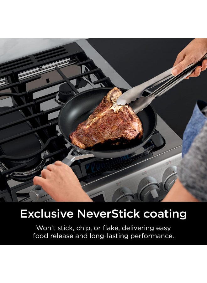 Ninja Ninja CW69010 NeverStick Comfort Grip 10-Piece Cookware Set, Nonstick, Durable, Scratch Resistant, Dishwasher Safe, Oven Safe to 400°F, Silicone Handles, Grey  - Image 5