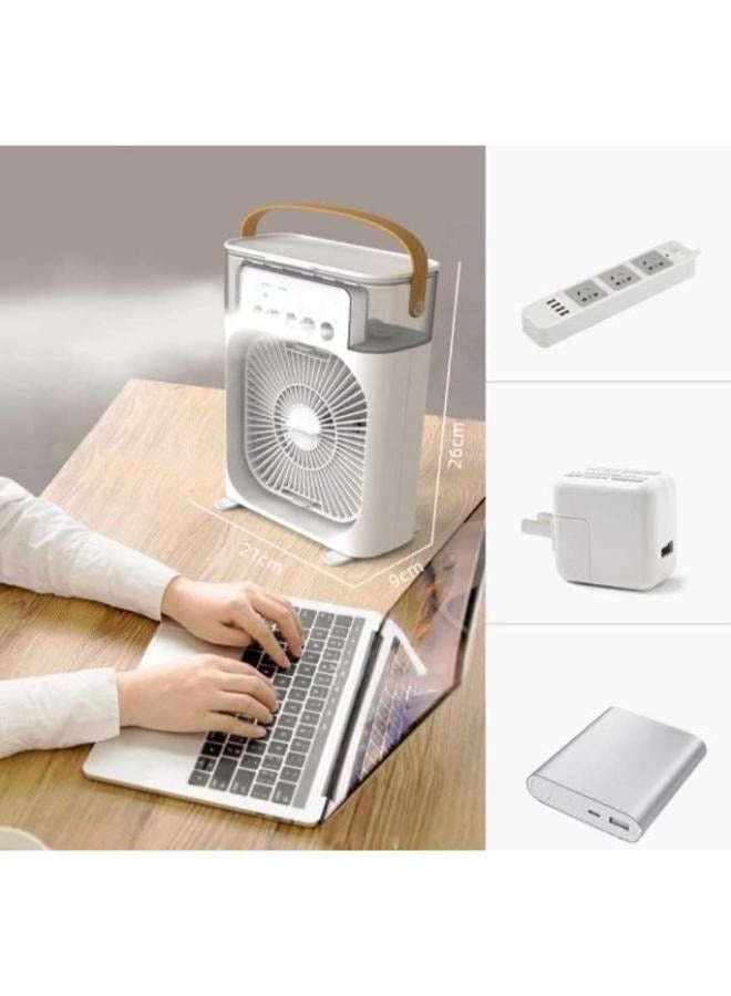 مكيفات هواء محمولة، مبرد تبخيري صغير 700 مل، مكيف USB شخصي مع 7 مصابيح LED، مروحة تبريد تيار متردد للسيارة وغرفة المكتب والمنزل - Image 2