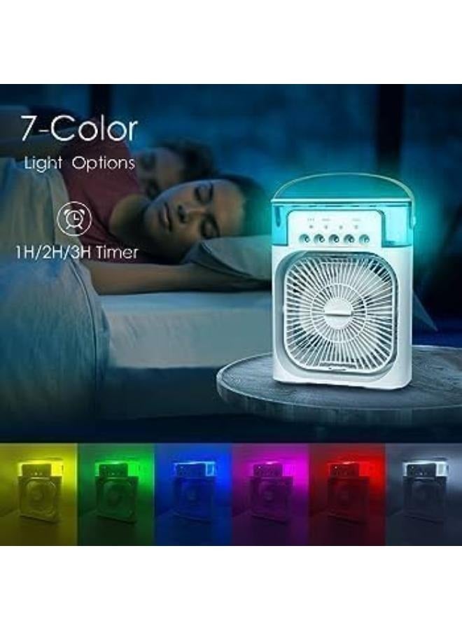 مكيفات هواء محمولة، مبرد تبخيري صغير 700 مل، مكيف USB شخصي مع 7 مصابيح LED، مروحة تبريد تيار متردد للسيارة وغرفة المكتب والمنزل - Image 4