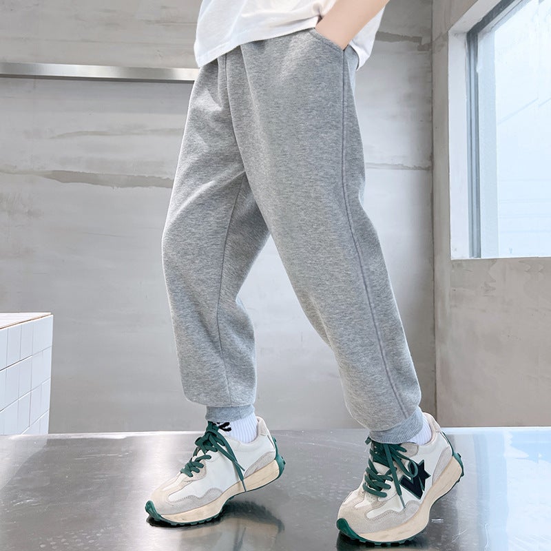 Boys' Casual Pants 2025 Children'S Casual All-Match Sweatpants Medium And Large Children'S Leg-Tie Sports Trendy Pants - Image 1