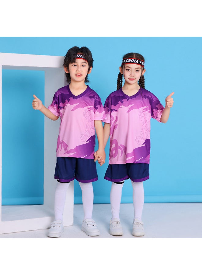 Children's Football Uniform Suit For Boys And Girls Quick-drying Short-sleeved Training Primary School Football Game Team Uniform