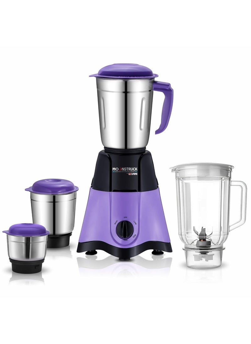 Moonstruck - Moonstruck By Suprimo Powerful 1100 Watt 4 Jar Mixer Grinder - Powerful 3-Speed Blending Mixie For Kitchen, Stainless Steel Jars & 2-Year Warranty - Image 1