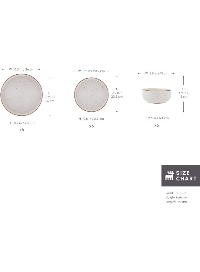 Karaca Karaca Chicago Dot Stoneware Dinnerware Set for 6 People 18Piece Modern Unique Dishware Sets - Image 2