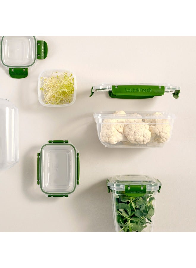 Dunya Plastik Dunia Fresh & Lock Green Rectangular 3-Piece Food Storage Refrigerator Container Set - With Airtight Lid - BPA-Free (400-800-1400) ML - Image 3