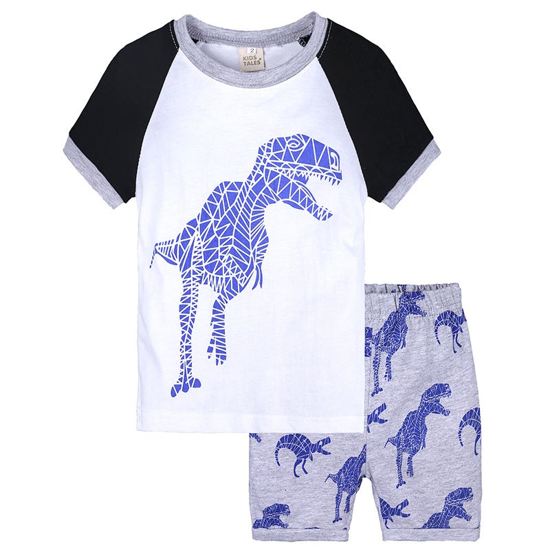 Style Ins Children'S Summer Set Two-Piece Cotton Children'S Clothing Baby Girl Children'S Cartoon Printing Set - Image 1