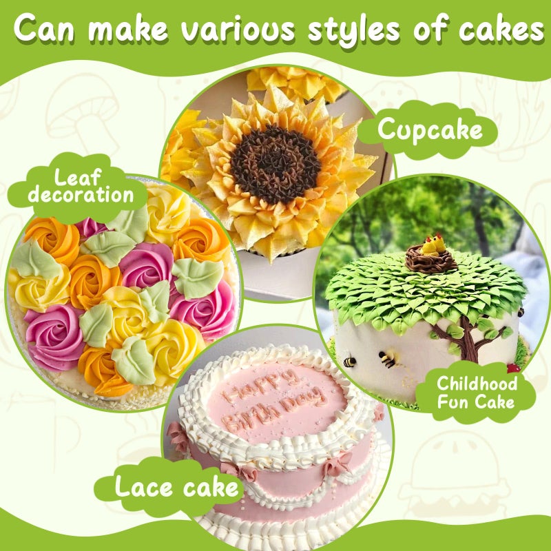 Suuker 5 Pieces Leaf Piping Tips,Stainless Steel Cake Decorating Tips, Frosting Icing Tips for Cupcakes, Cake, Cookie and Decoratingï¼ˆ67 68 70 352 113ï¼‰ - Image 5