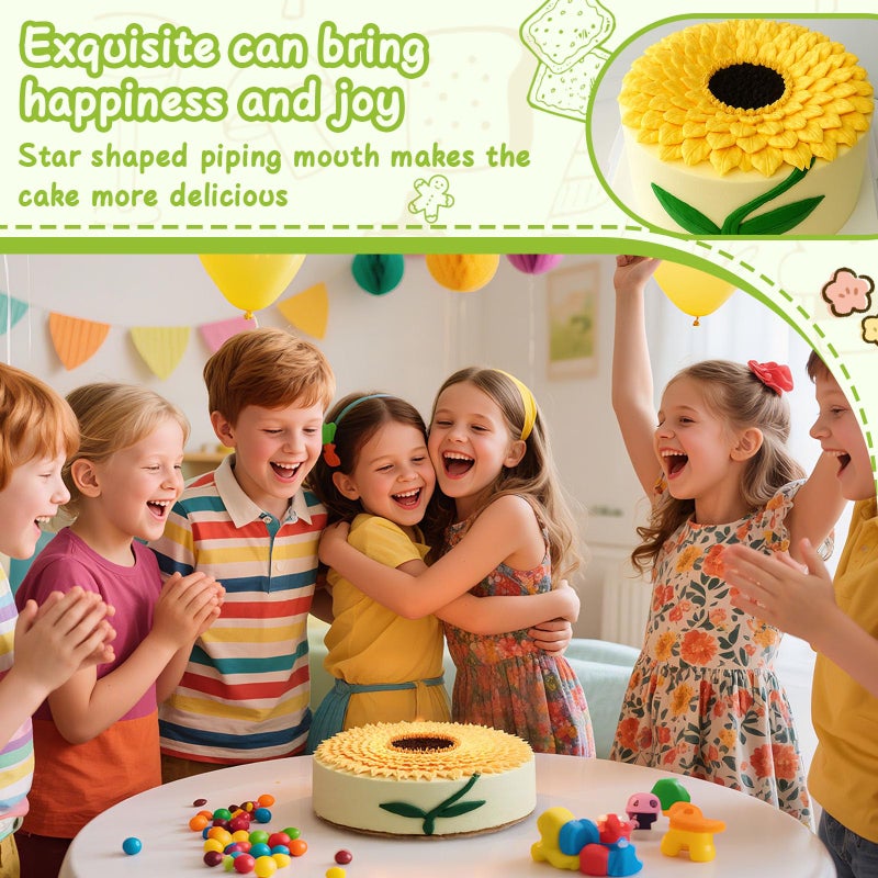 Suuker 5 Pieces Leaf Piping Tips,Stainless Steel Cake Decorating Tips, Frosting Icing Tips for Cupcakes, Cake, Cookie and Decoratingï¼ˆ67 68 70 352 113ï¼‰ - Image 2