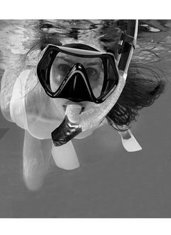 ZCM-HAPPY Anti-Fog Tempered Glass Adults Snorkel Mask for Snorkeling, Swimming and Scuba Diving, Anti Leak Dry Top Snorkel Gear Panoramic Silicone Goggle  - Image 2