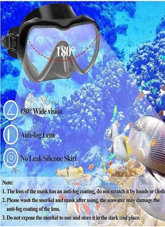 ZCM-HAPPY Anti-Fog Tempered Glass Adults Snorkel Mask for Snorkeling, Swimming and Scuba Diving, Anti Leak Dry Top Snorkel Gear Panoramic Silicone Goggle  - Image 5