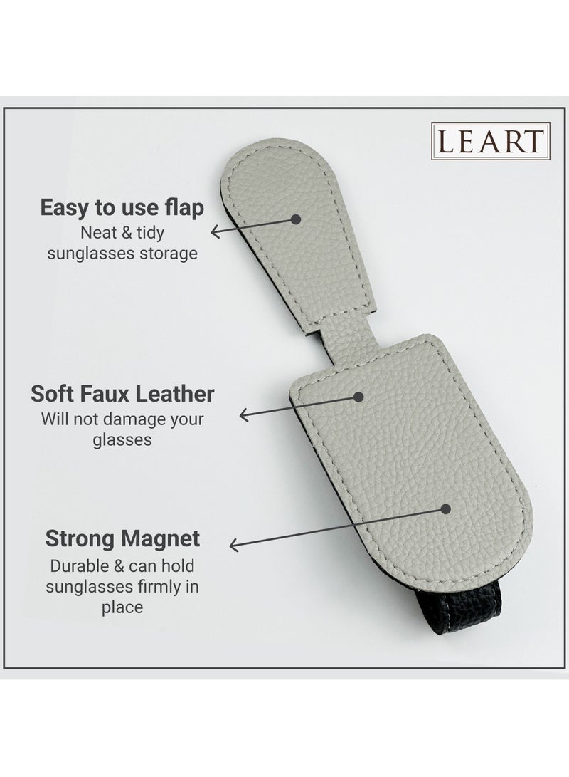 LeArt Sunglass Holder for Car – Car Sunglasses Holder | Car Accessories | Automobile Accessories | Sun Visor Car I Suitable for All Car Models (Black)  - Image 5