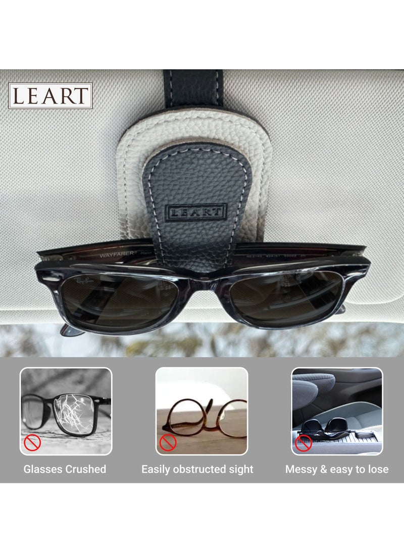 LeArt Sunglass Holder for Car – Car Sunglasses Holder | Car Accessories | Automobile Accessories | Sun Visor Car I Suitable for All Car Models (Black)  - Image 3