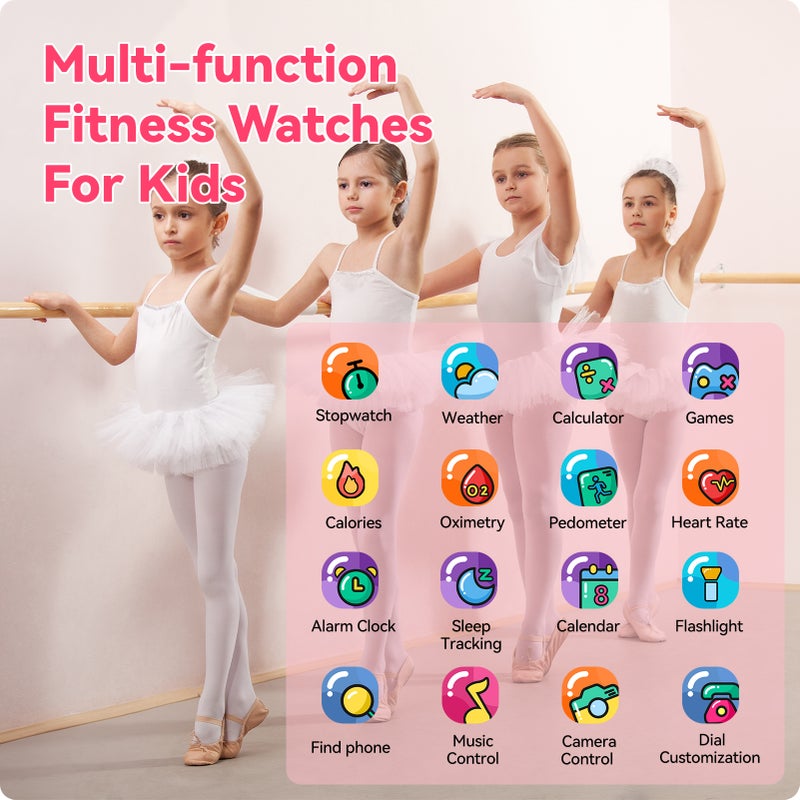 anyloop ALK1 Kids Smartwatch Boys Girls Smartwatch with Sleep | Health | Activity Tracker | Games | Alarm Clock IP68 Waterproof Kids Fitness Watch with Pedometer Family Account Toy Gift for 4-16 Years Olds - Image 4