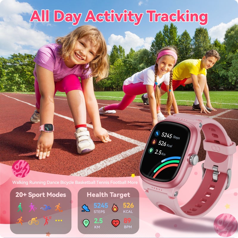 anyloop ALK1 Kids Smartwatch Boys Girls Smartwatch with Sleep | Health | Activity Tracker | Games | Alarm Clock IP68 Waterproof Kids Fitness Watch with Pedometer Family Account Toy Gift for 4-16 Years Olds - Image 2