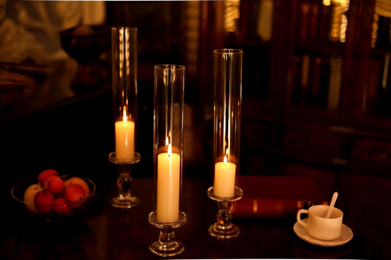 CYS EXCEL 2 PCS (H:14" D:6") Open Ended Glass Hurricane Candleholder Tube Shade | Multiple Size Choices Open Flame Candle Chimney Tube Cover | Bottomless Cylinder - Image 3
