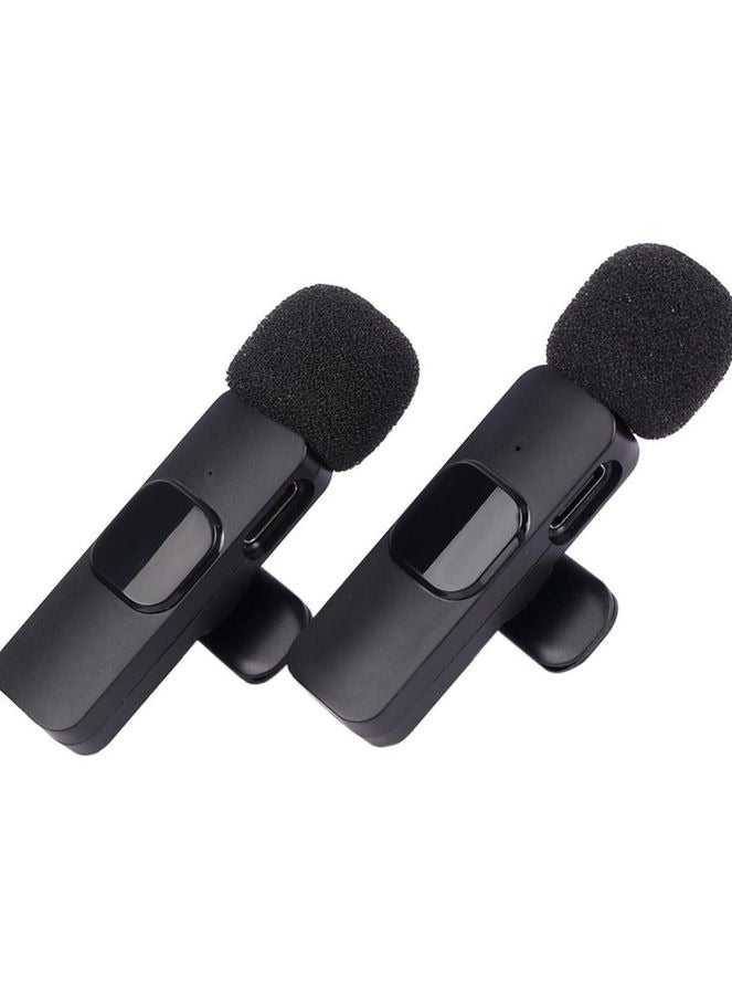 ميكروفون احترافي لاسلكي مزدوج K9 بمشبك طوق للبث المباشر والفيديو والتسجيل الصوتي من النوع C وiPhone - Image 5