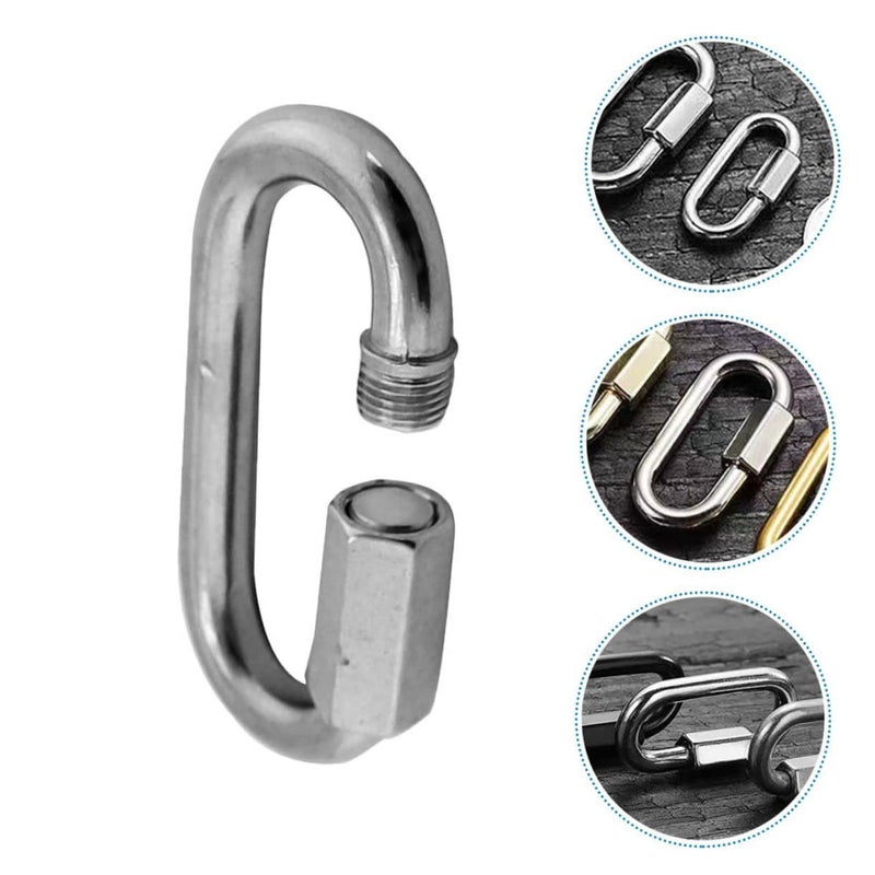 Stainless Steel Quick Locking Chain Connectors 5Pcs Silver 3 90X2 00X2 00CM Resistant to Deformation - Image 4