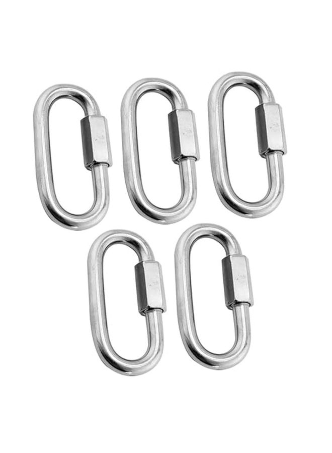 Stainless Steel Quick Locking Chain Connectors 5Pcs Silver 3 90X2 00X2 00CM Resistant to Deformation - Image 1