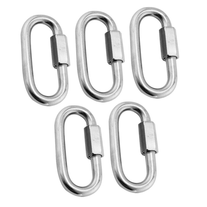 Stainless Steel Quick Locking Chain Connectors 5Pcs Silver 3 90X2 00X2 00CM Resistant to Deformation - Image 2