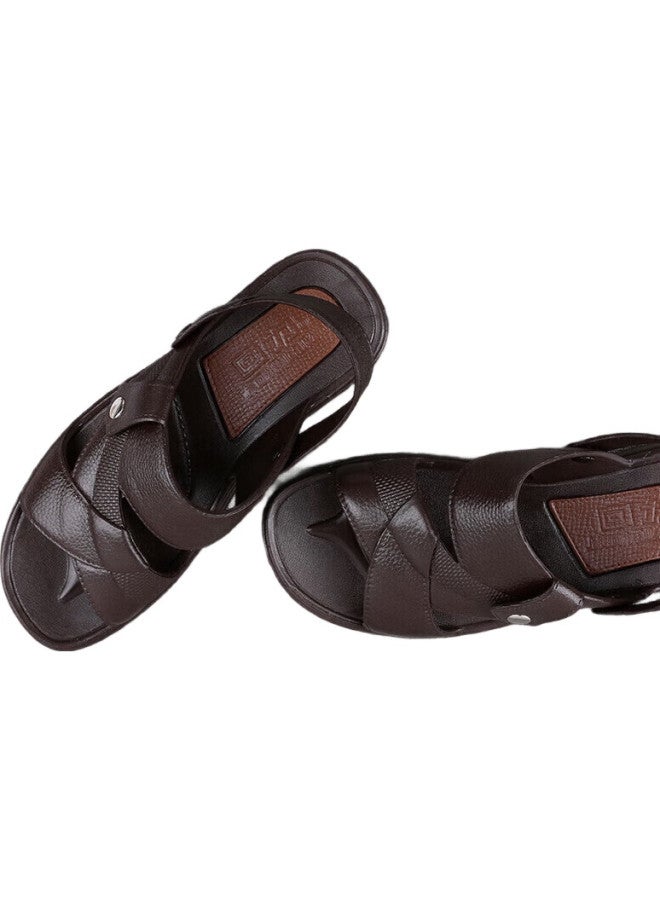 Pull Back Warrior Men'S Casual Sandals Home Slippers Outdoor Dual-Use Beach Comfortable Breathable Classic Simple Style Hl3338 Brown Size 40 - Image 3