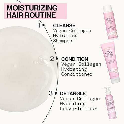 Pacifica Vegan Collagen Hydrating Shampoo & Conditioner Set – Moisturizing Hair Care for Dry Brittle Hair, Biotin & Avocado Oil for Strength & Shine, Thickening Clean Vegan Dermatologist Tested, 12 oz - Image 5