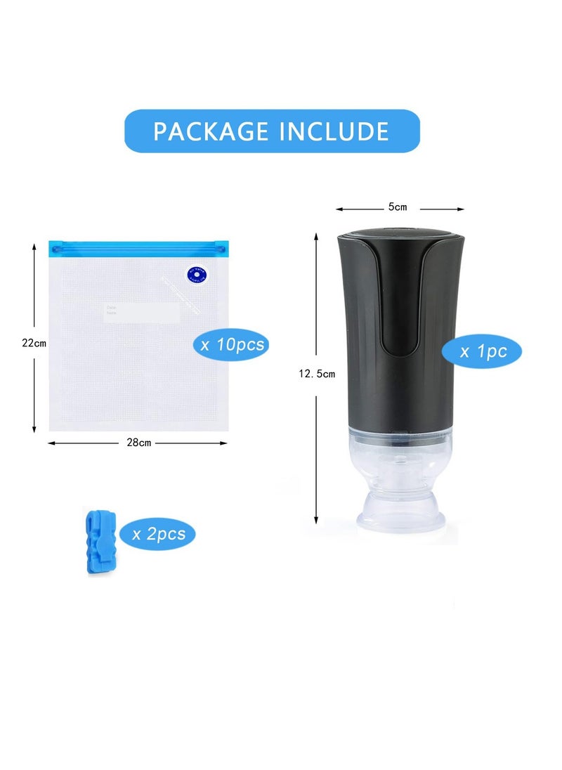Generic - Electric Vacuum Sealer with Reusable BPA-Free Bags for Food Storage, Sous Vide Compatible, 13 Pcs Freezer Safe Vacuum Bags Kit - Image 1