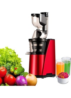 Generic 1000W Juice Extractor, 80mm Wide Mouth, Juice Pitcher, Pulp Container, Reverse Chew Function, Slow Rotating Juice Extractor for Whole Fruits, Red  - Image 2