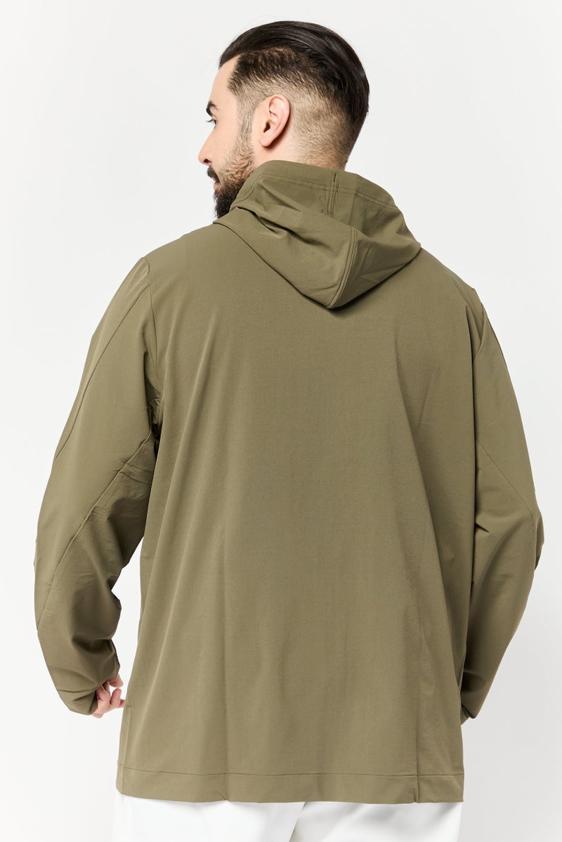 Reebok Men Sportswear Fit Hooded Training Jackets, Olive - Image 4