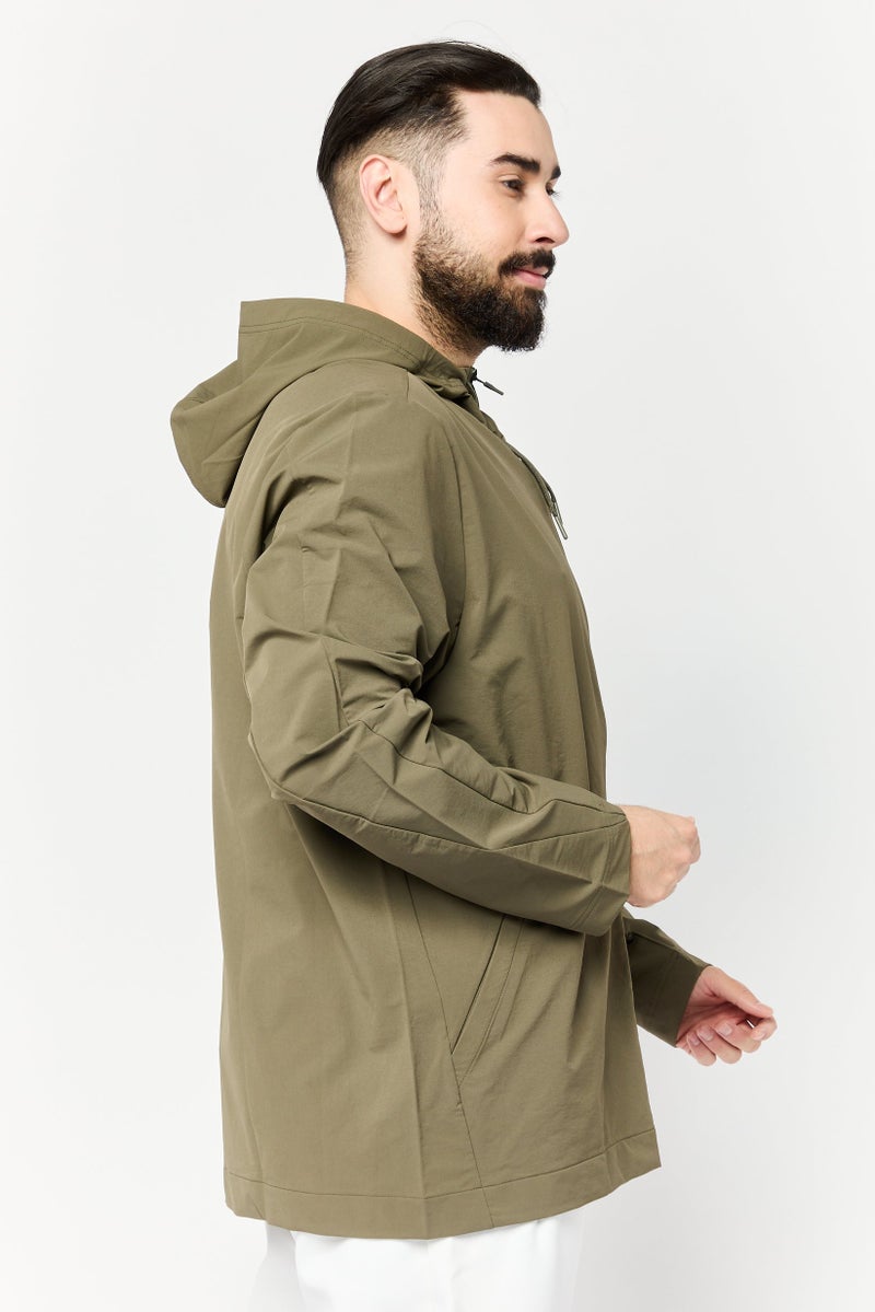 Reebok Men Sportswear Fit Hooded Training Jackets, Olive - Image 2