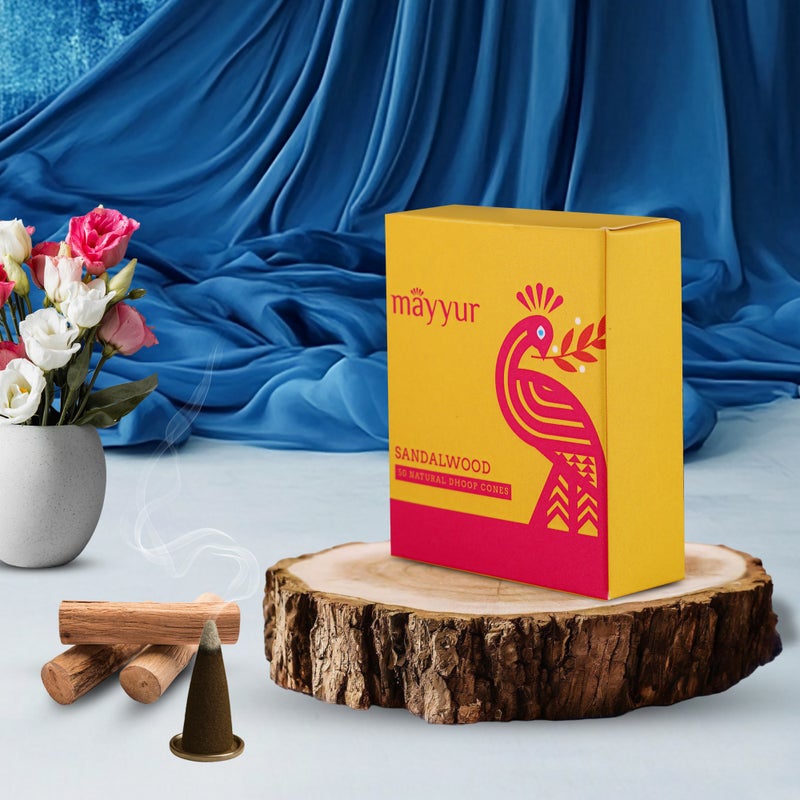Aksharveda Sandalwood Dhoop Cones Pack of 10 | Sacred and Spiritual Essence | Divine Prayer Insence Sticks - Image 4