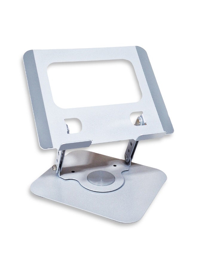 Foldable tablet and laptop stand with stylish and high-quality metal design, 360° rotation for an ideal viewing experience, supports ventilation to cool devices and preserve their lifespan, suitable for iPad and mobile phones, easy to store and carry, and ideal for studying, working or watching content anywhere - Image 3